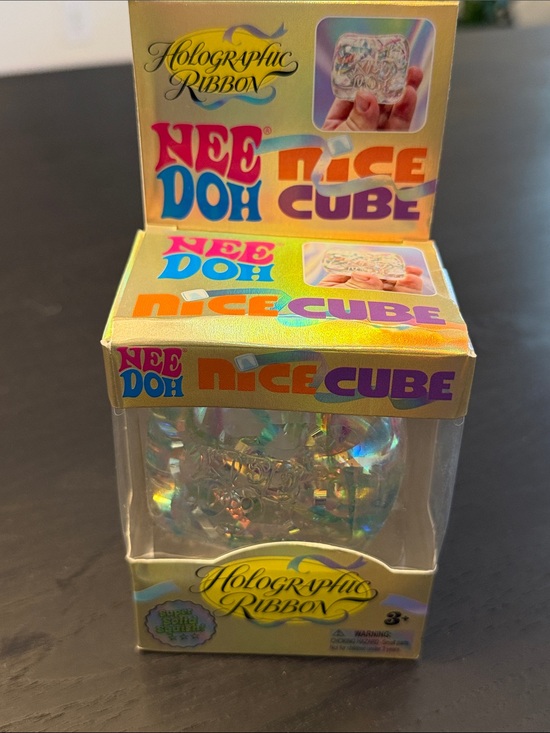 Needoh Other - Needoh Holographic Ribbon Nice Cube - Clear Iridescent *New and Authentic*